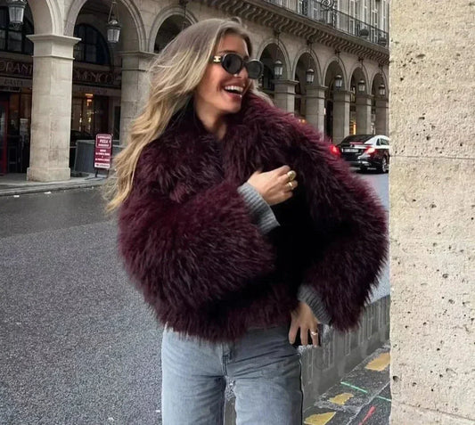 Chic Faux Fur Jacket for Women | Ebigail