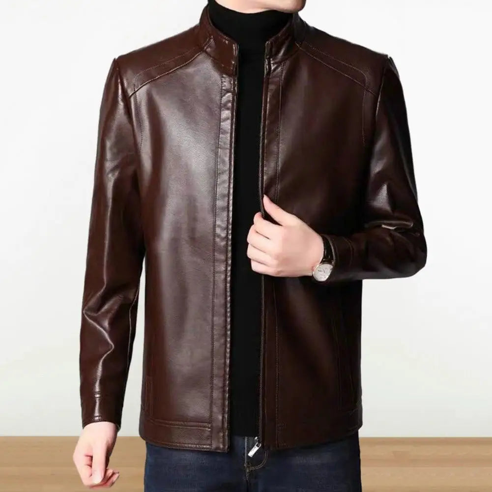 Men's Sleek Zip Up Leather Jacket | Cohen