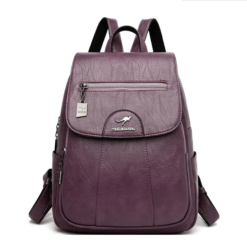 Anti-theft large capacity leather backpack for women | Thelion