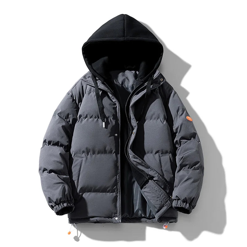 Color Contrast Hooded Puffer Jacket for Men | Vincent