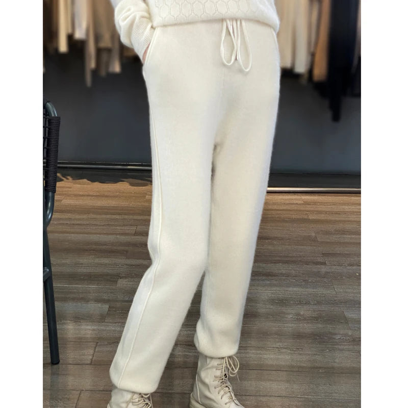 Elastic Waist Cashmere Sweatpants for Women | Miera