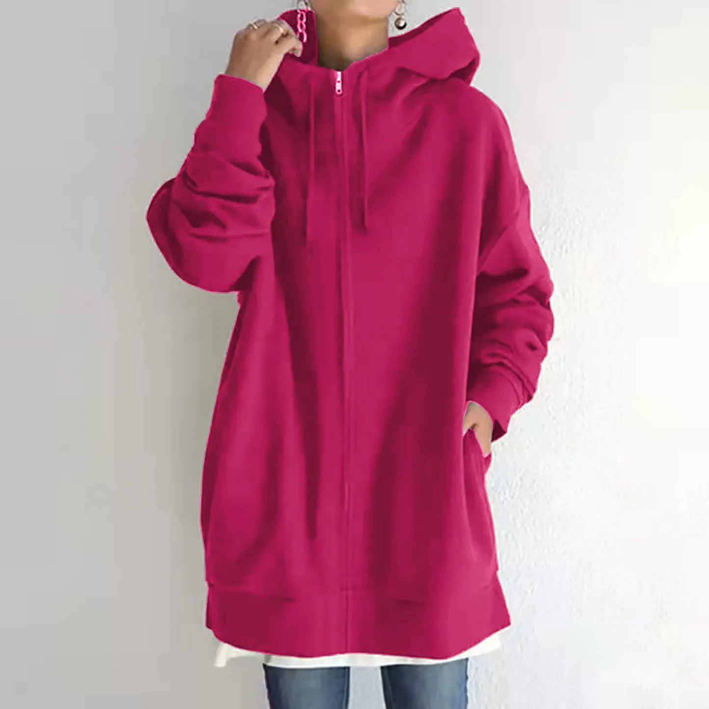 Oversized Zip Jacket With Hood | Kathleen