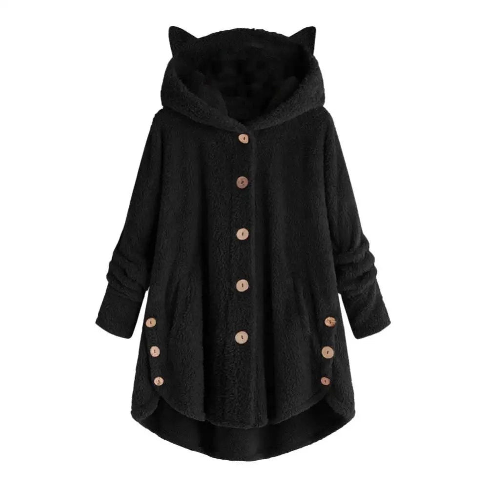 Fleece Cat Ear Hooded Coat | Kitty