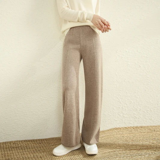 Women's Wool Wide Leg Pants for Autumn and Winter | Ariel