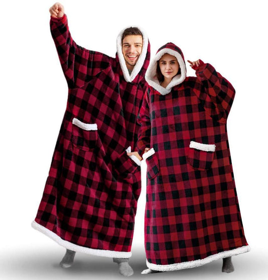 Unisex Long Blanket Fleece Hoodie | Tachellar