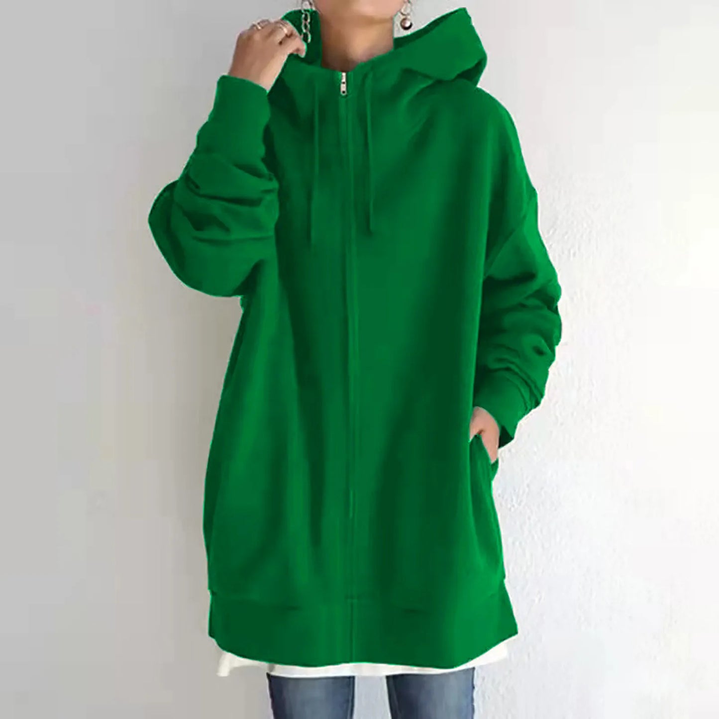 Oversized Zip Jacket With Hood | Kathleen