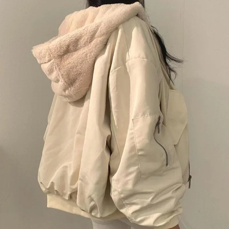 Oversized Hooded Winter Reversible Jacket for Women | Sandy