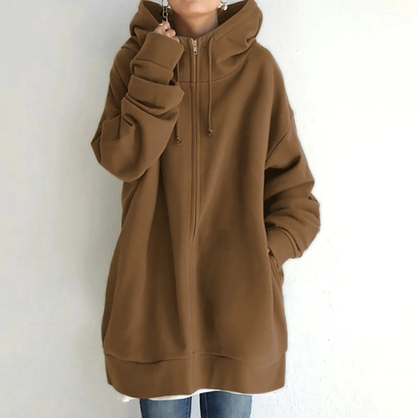 Oversized Zip Jacket With Hood | Kathleen