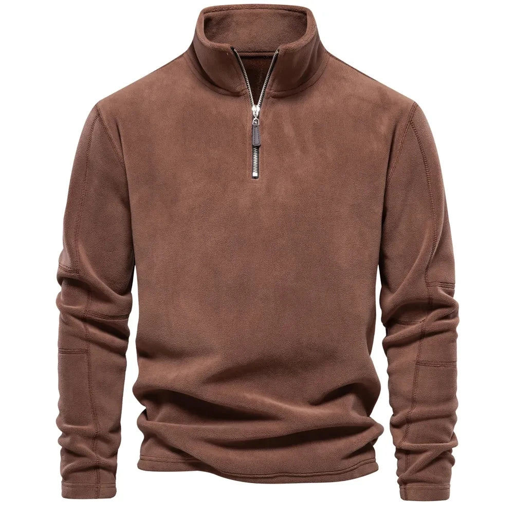 Thick Fleece Half Zip Sweater | Jovanni