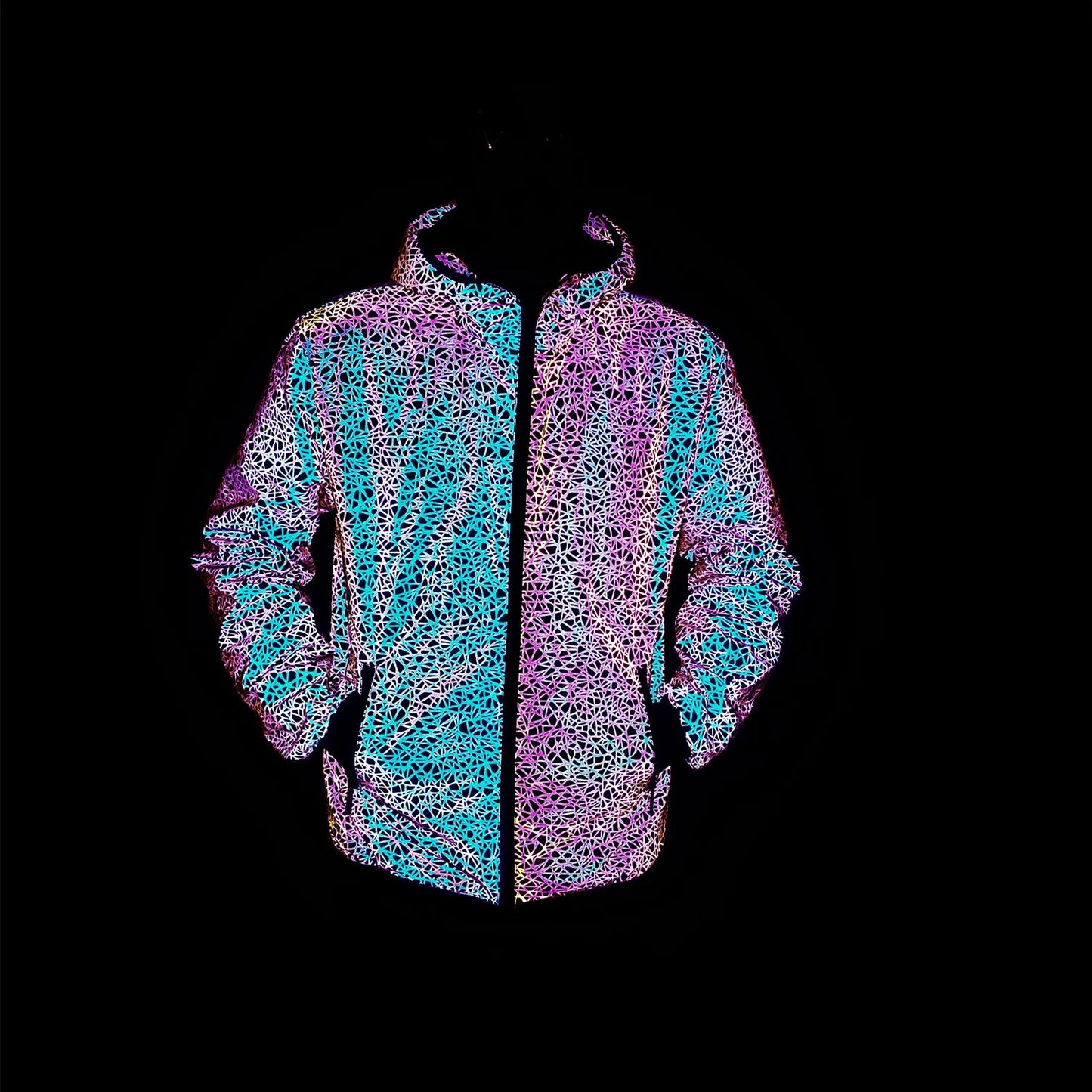 Men's Reflective Hooded Jacket, Colorful and Lightweight for Night Visibility | BrightPro