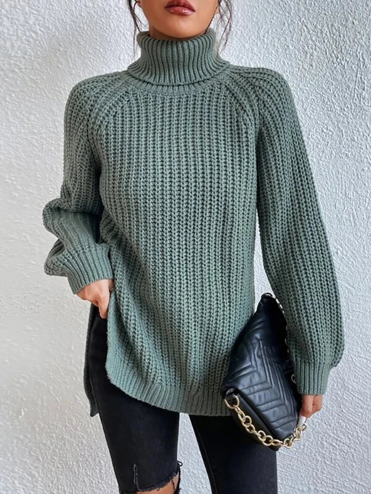 Ribbed Turtleneck Sweater