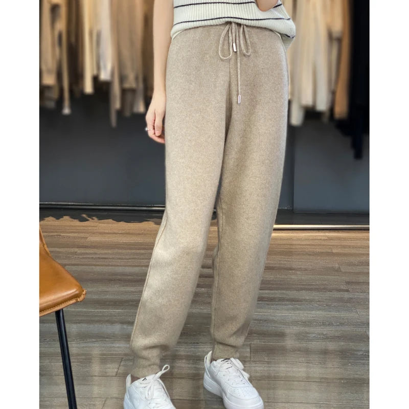 Elastic Waist Cashmere Sweatpants for Women | Miera