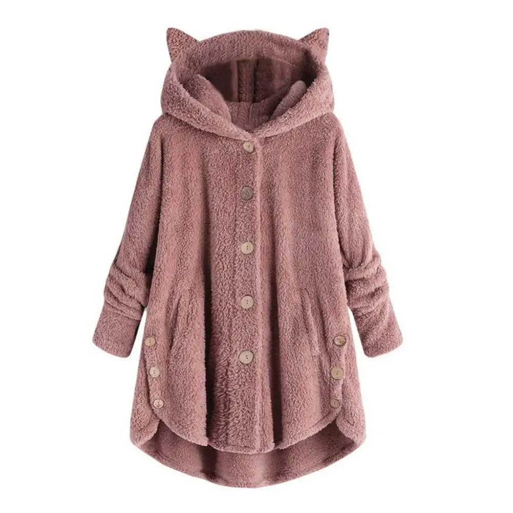 Fleece Cat Ear Hooded Coat | Kitty