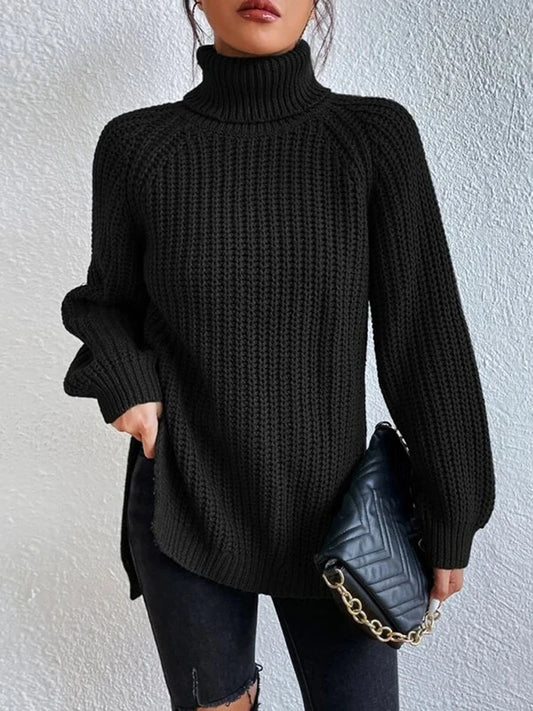 Ribbed Turtleneck Sweater