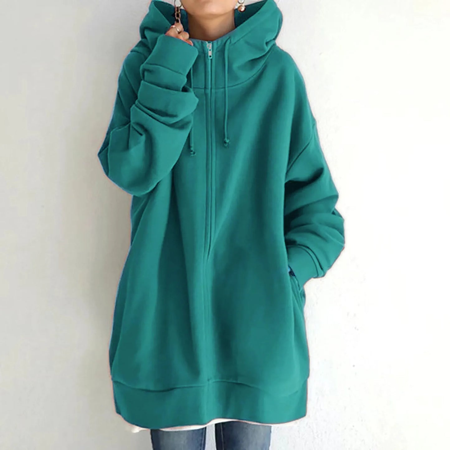 Oversized Zip Jacket With Hood | Kathleen