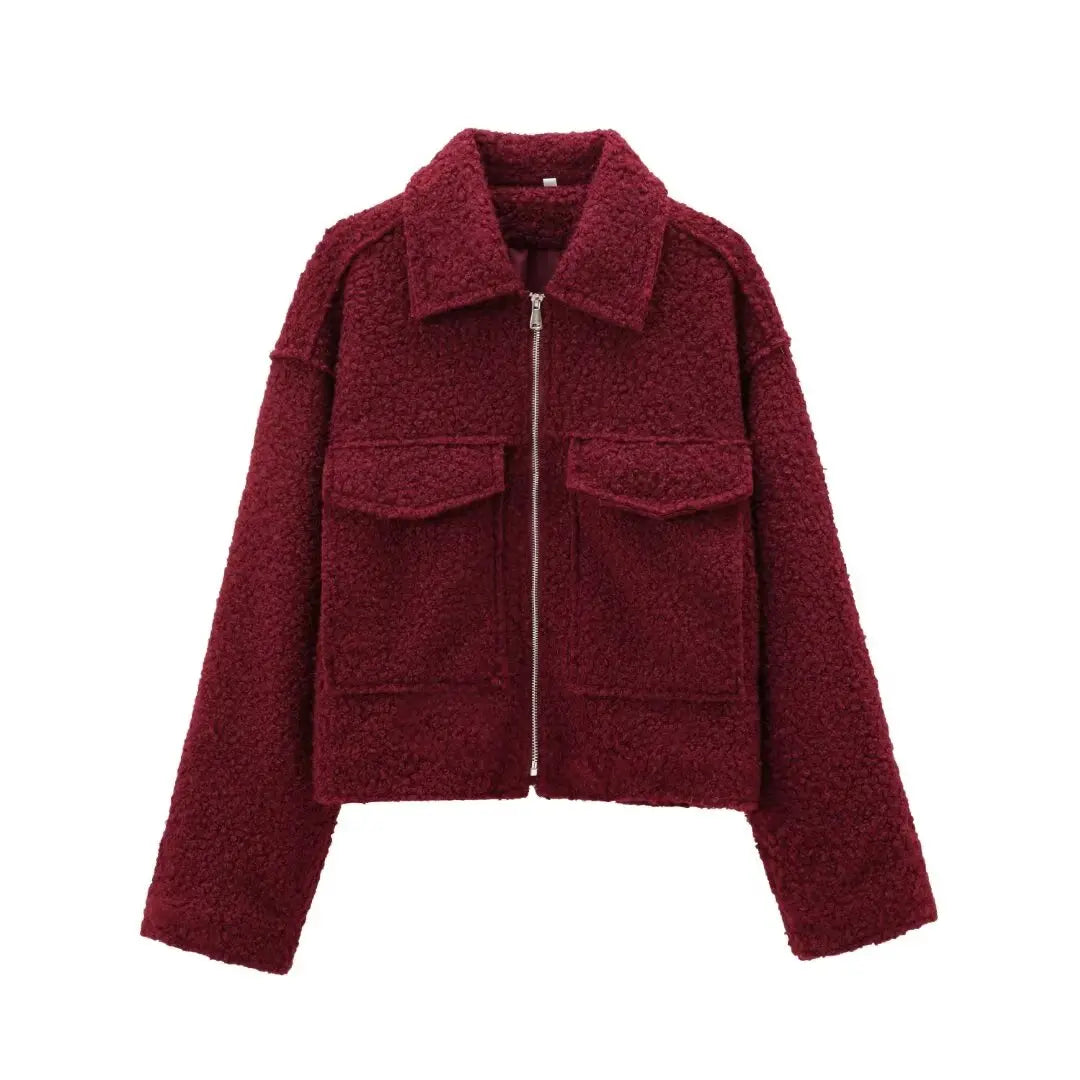 Loose Fit Wool Jacket With Zip | Natalia