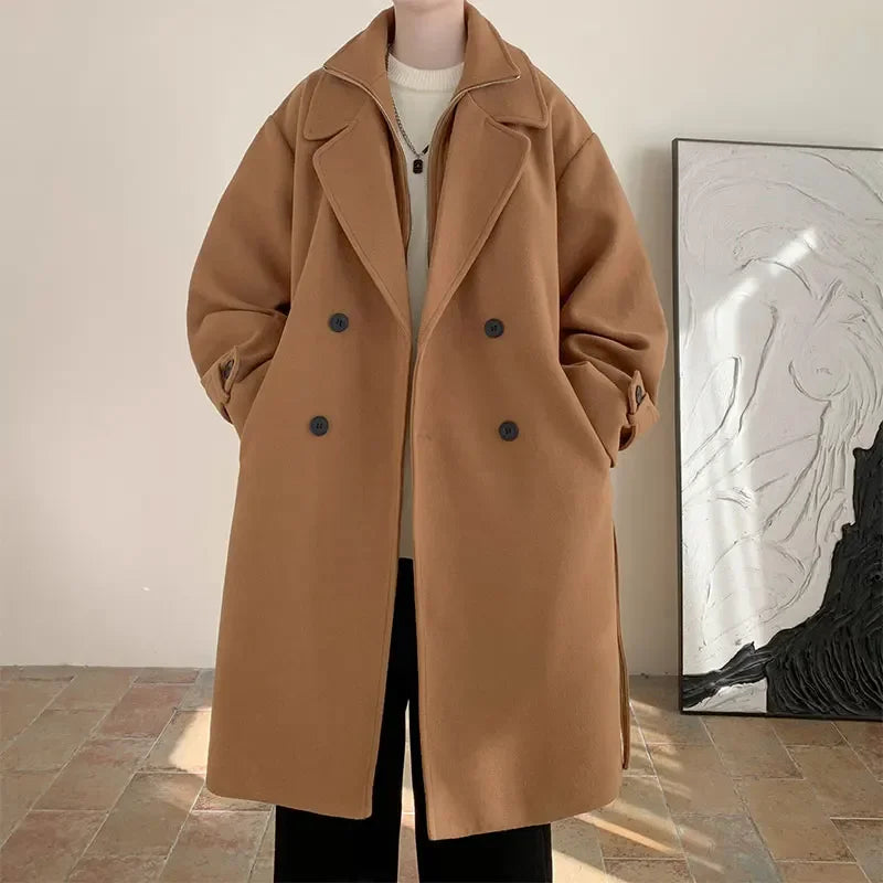 Elegant Men's Long Wool Coat for Winter | Daniel