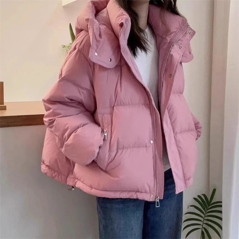 Puffer Jacket with High Collar