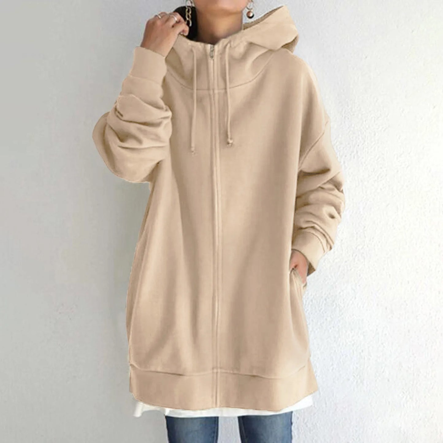 Oversized Zip Jacket With Hood | Kathleen