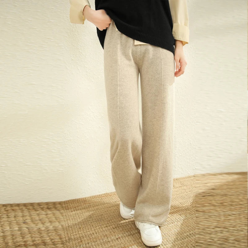 Women's Wool Wide Leg Pants for Autumn and Winter | Ariel