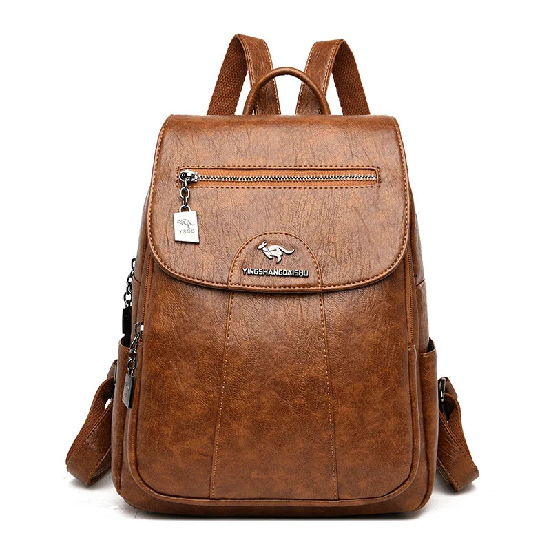 Anti-theft large capacity leather backpack for women | Thelion