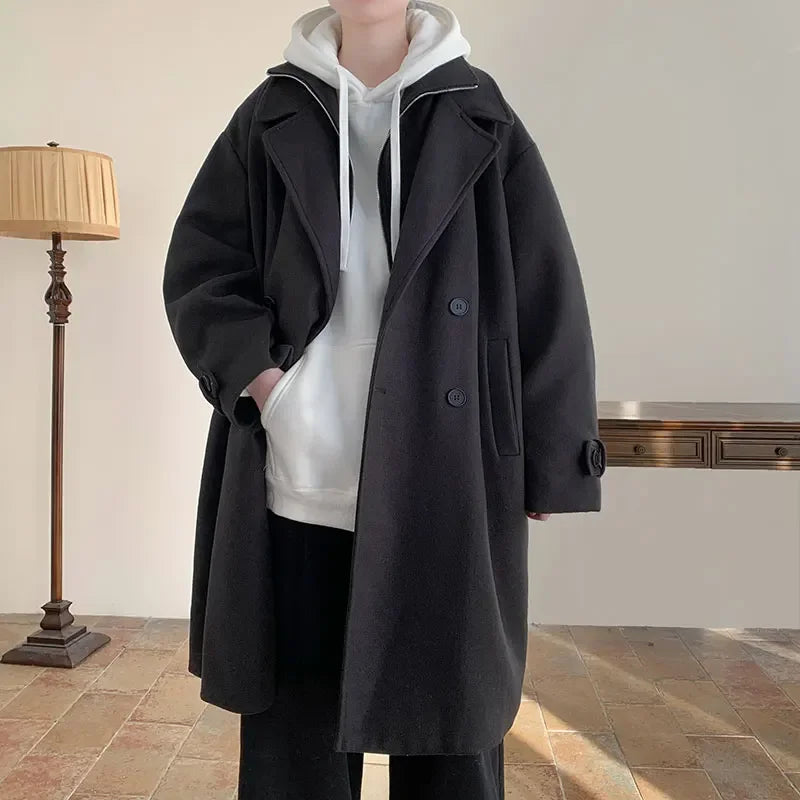 Elegant Men's Long Wool Coat for Winter | Daniel