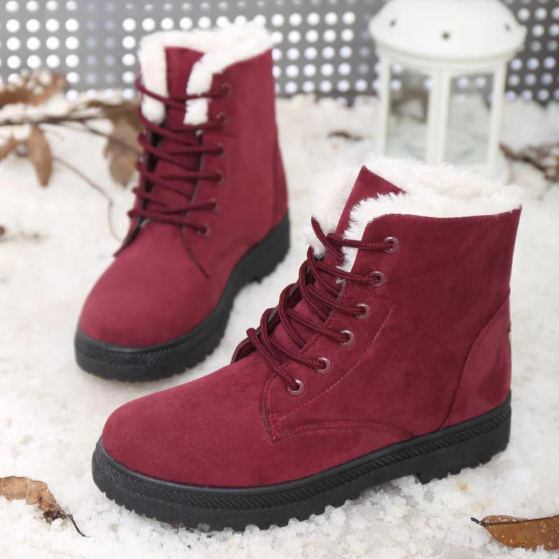 Lace Up Leather Winter Boots for Women | Analisa