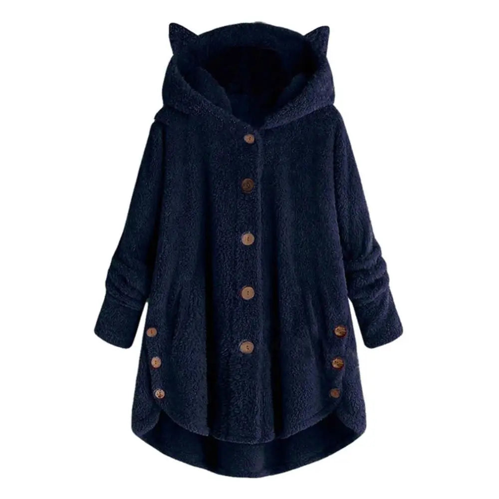 Fleece Cat Ear Hooded Coat | Kitty