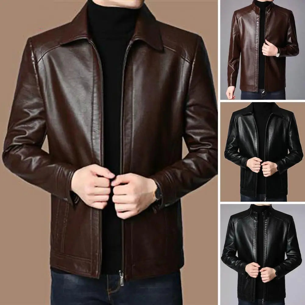 Men's Sleek Zip Up Leather Jacket | Cohen