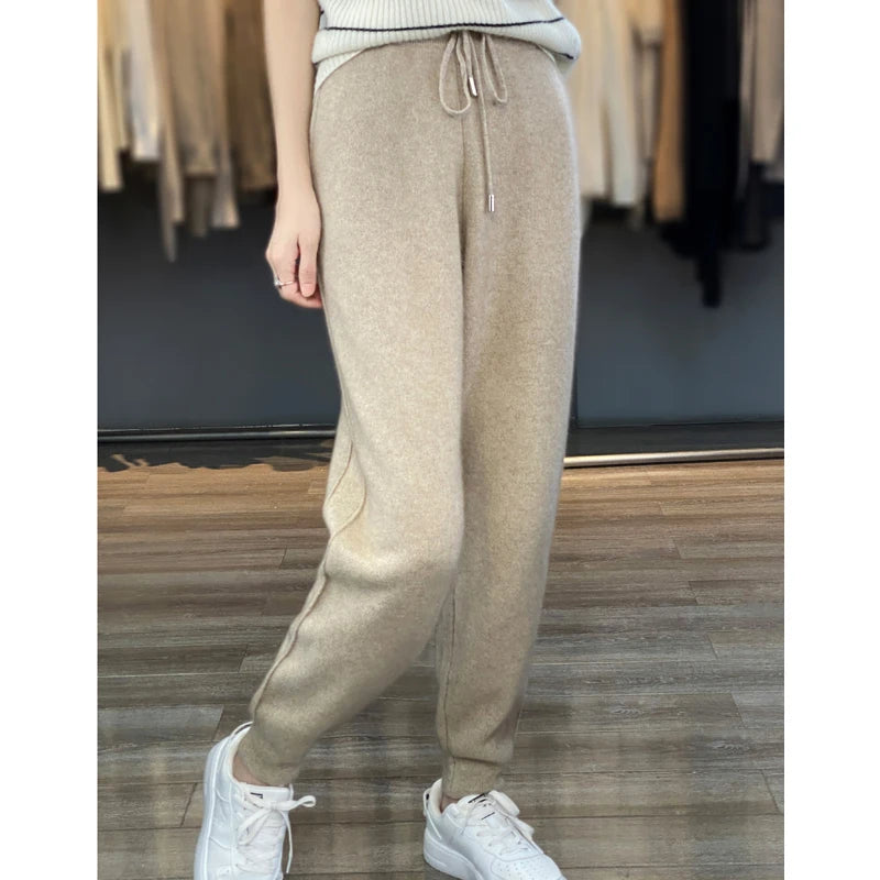 Elastic Waist Cashmere Sweatpants for Women | Miera