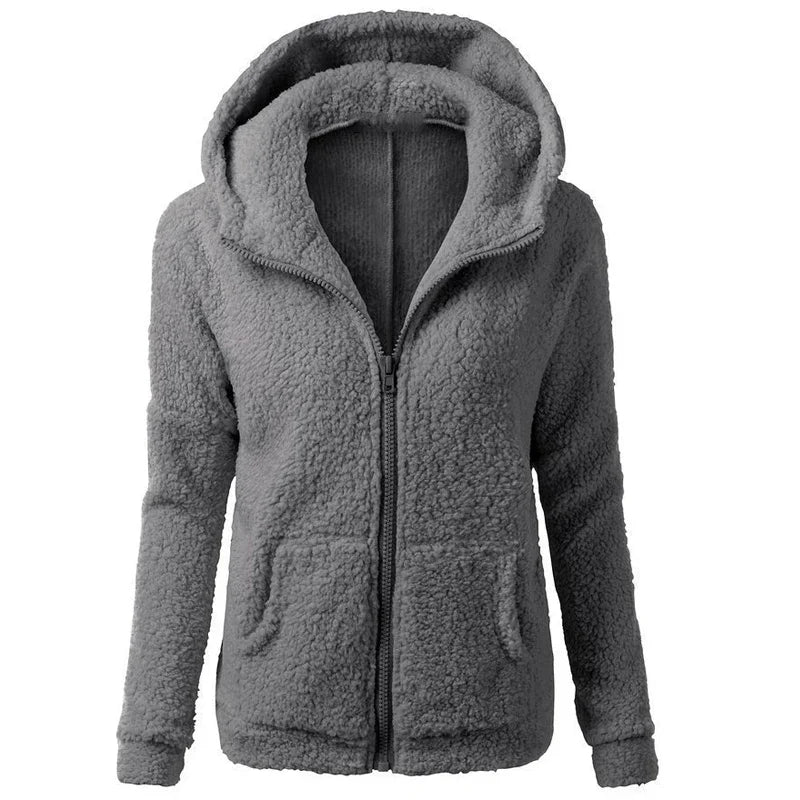 Women's Fleece Hooded Jacket | Jaslyn