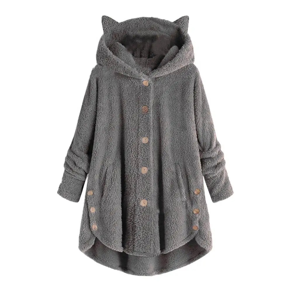 Fleece Cat Ear Hooded Coat | Kitty