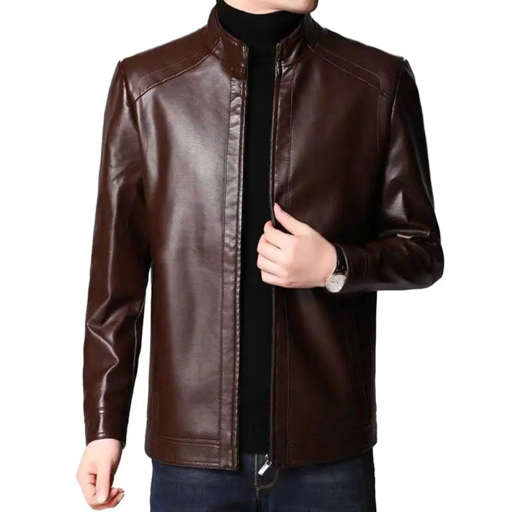 Men's Sleek Zip Up Leather Jacket | Cohen