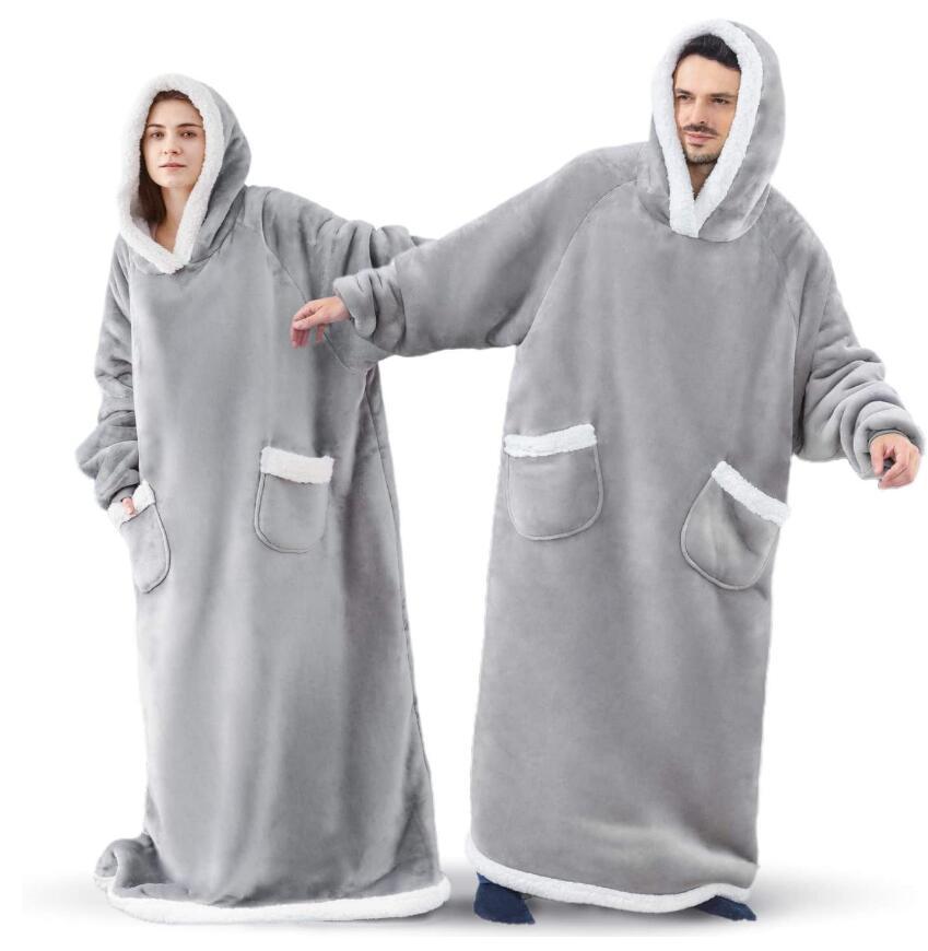 Unisex Long Blanket Fleece Hoodie | Tachellar