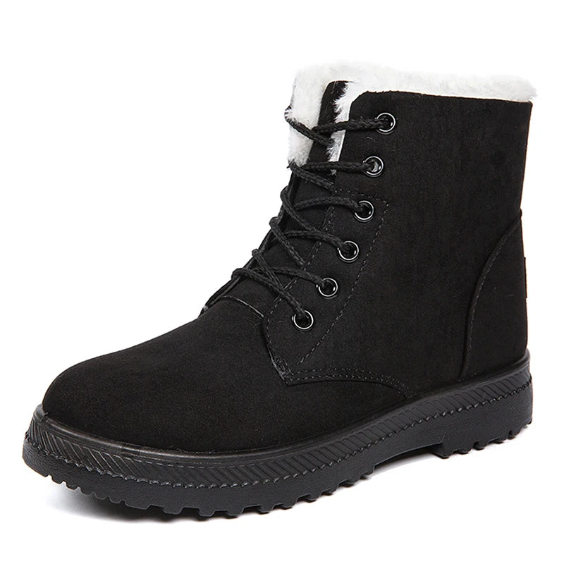 Lace Up Leather Winter Boots for Women | Analisa