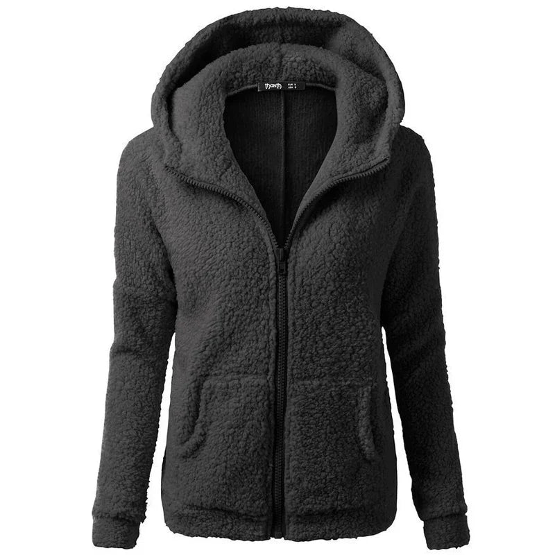 Women's Fleece Hooded Jacket | Jaslyn