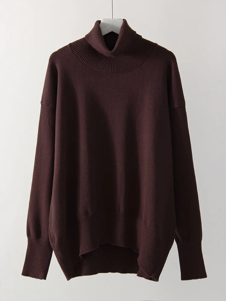 Ribbed Hem Women Turtleneck Sweater | Cherish