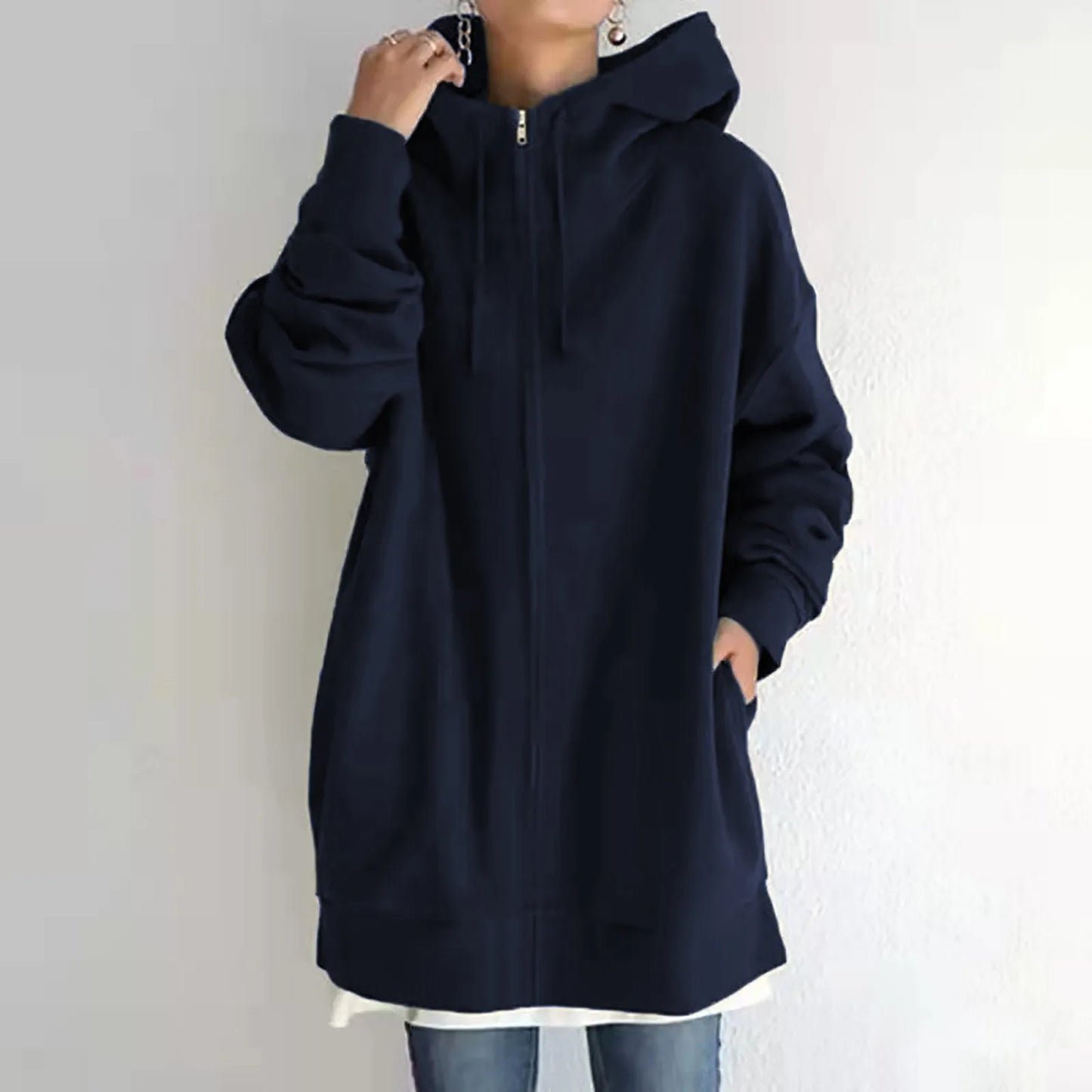 Oversized Zip Jacket With Hood | Kathleen