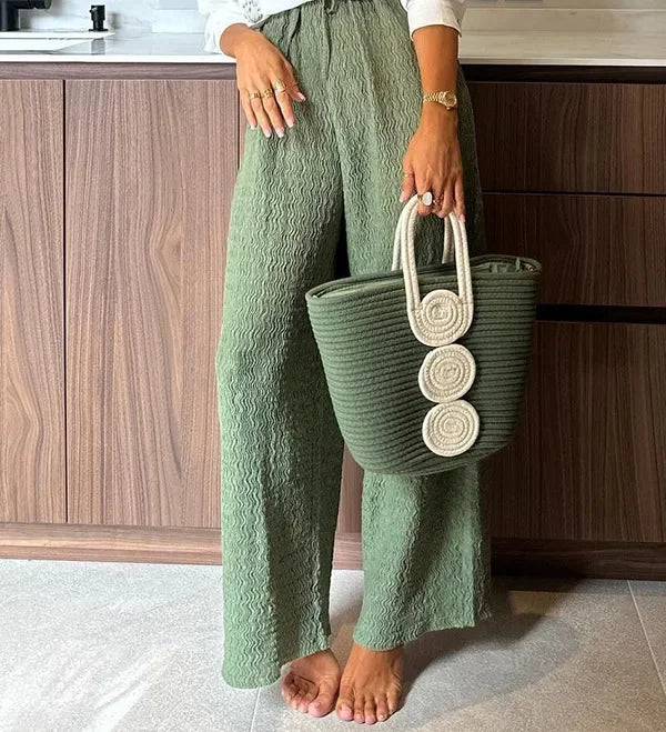 Two piece casual printed pants set for spring - Britt