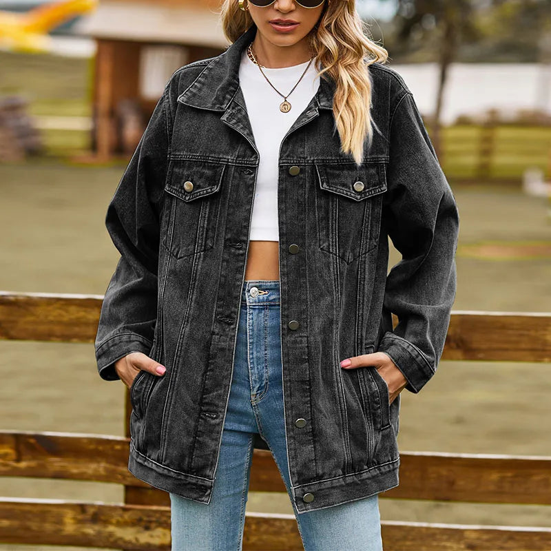 Women's Casual Loose Denim Jacket | Ines