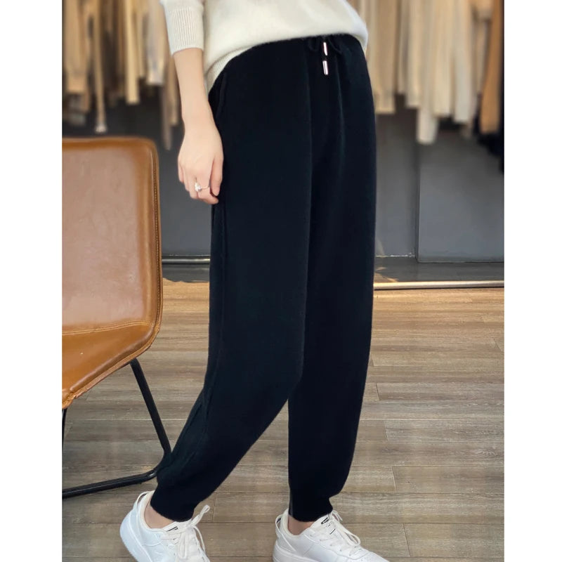 Elastic Waist Cashmere Sweatpants for Women | Miera