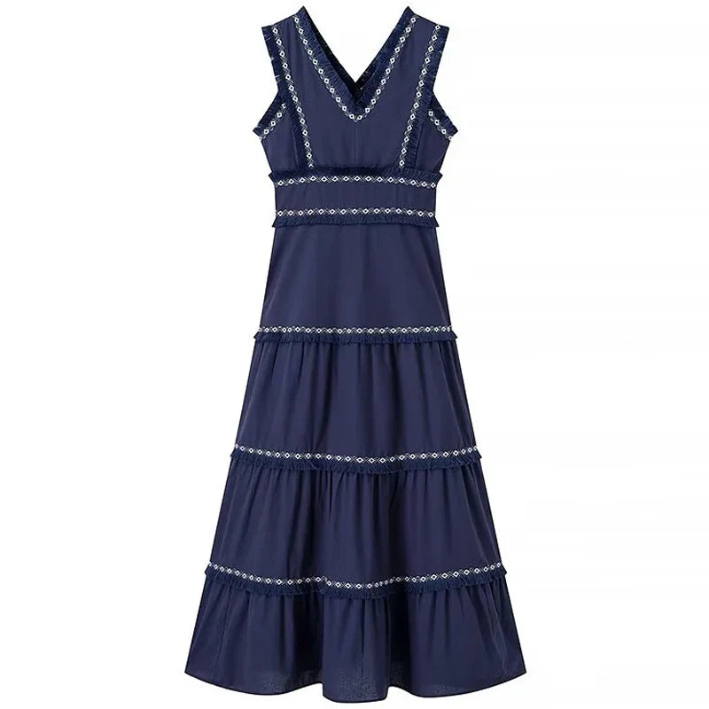 Vintage sleeveless midi dress for women - Lovie