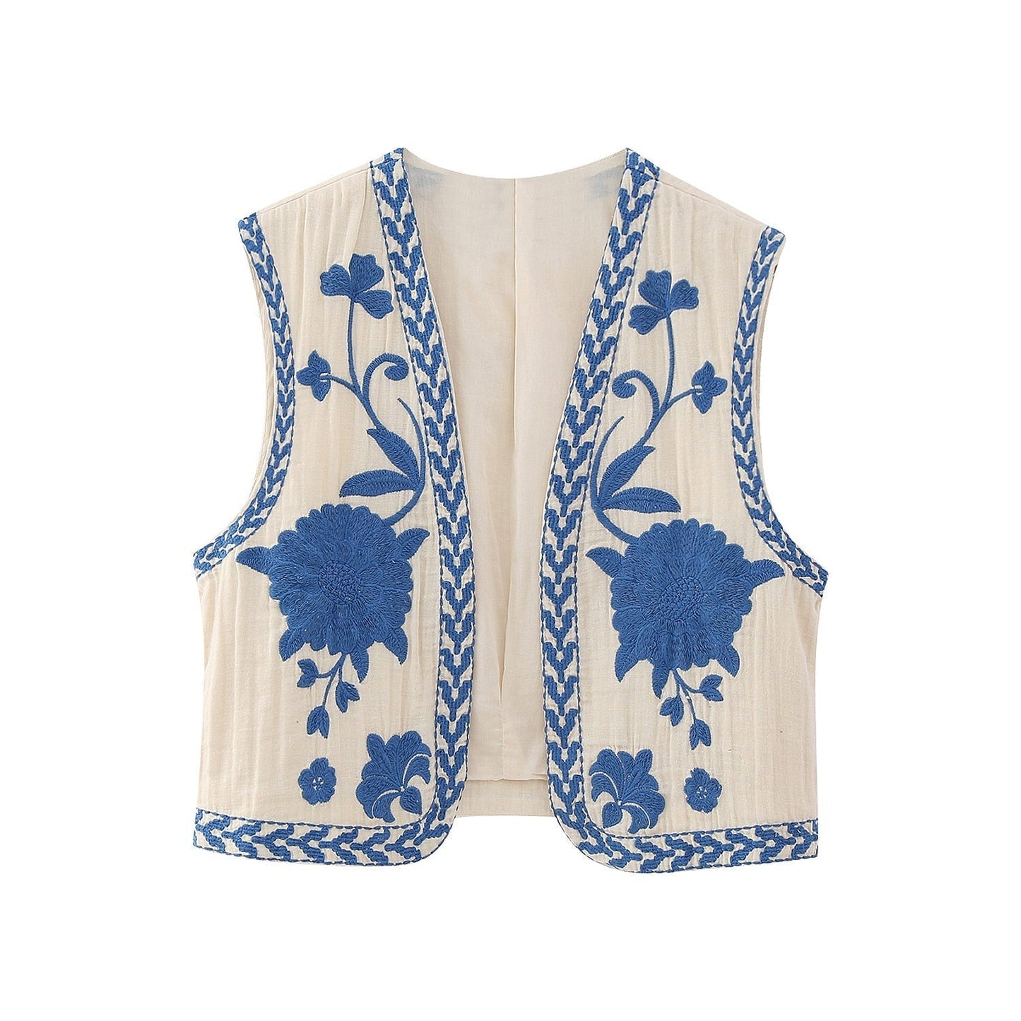 Vintage Floral Embroidered Vest for Women | Estella