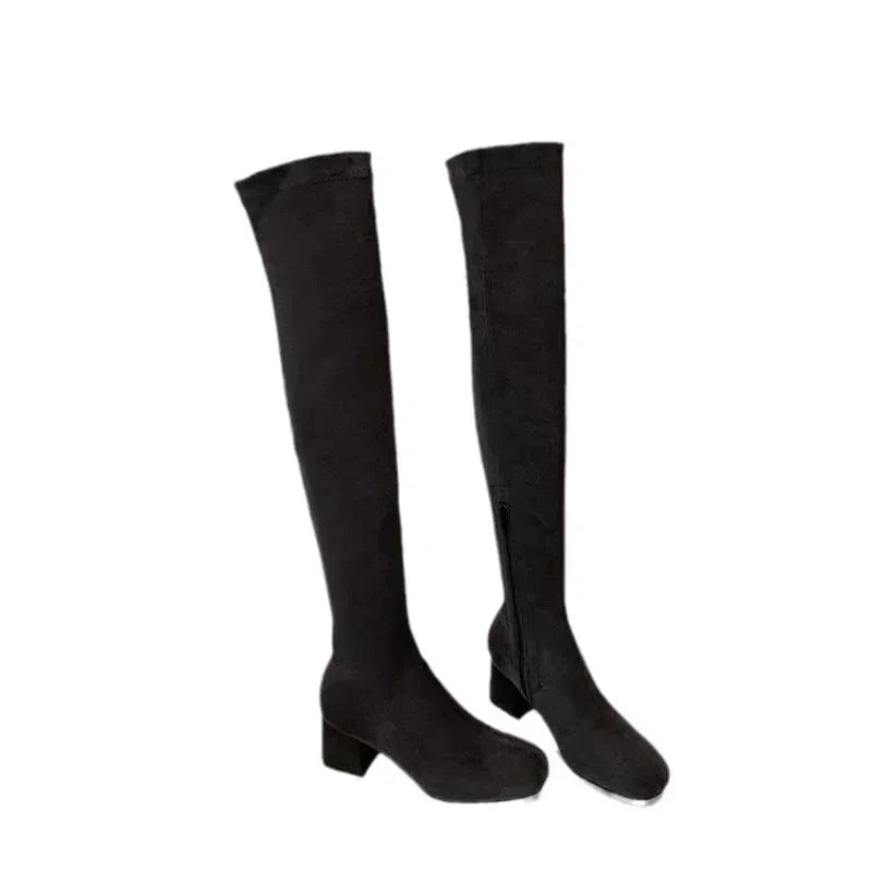 Faux suede over the knee boots for women - Ivanna