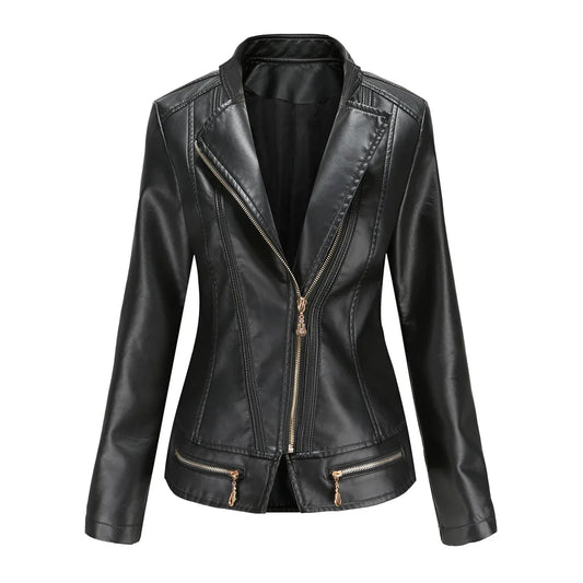 Women's Sleek Winter Leather Jacket | Isabella