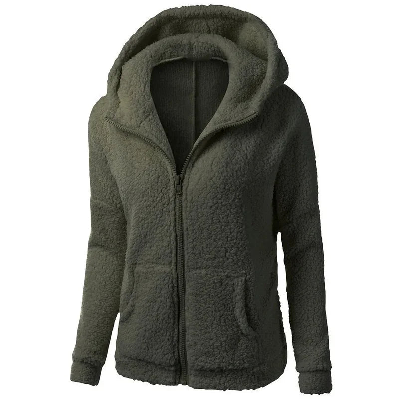 Women's Fleece Hooded Jacket | Jaslyn