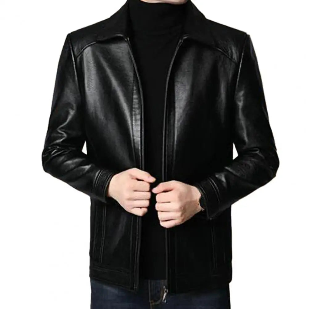 Men's Sleek Zip Up Leather Jacket | Cohen