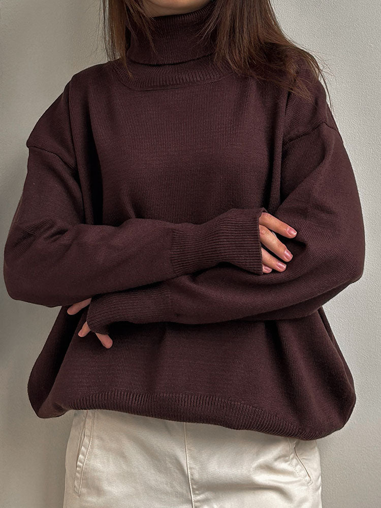 Ribbed Hem Women Turtleneck Sweater | Cherish