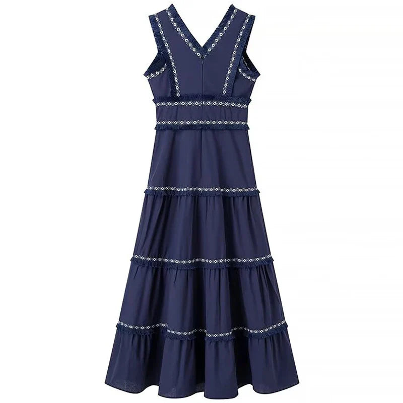 Vintage sleeveless midi dress for women - Lovie