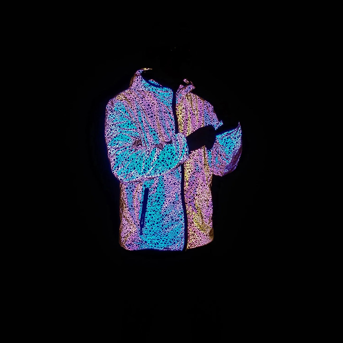 Men's Reflective Hooded Jacket, Colorful and Lightweight for Night Visibility | BrightPro